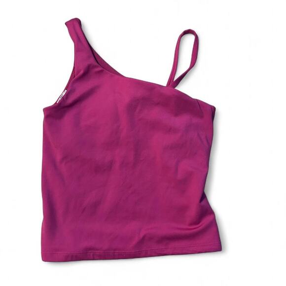 Athleta Girls top large Fushia Pink asymmetrical straps - Picture 1 of 3